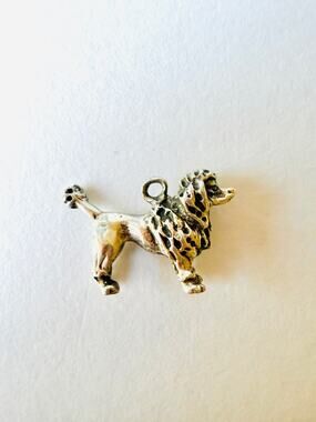 Vintage Sterling Silver Poodle Charm Dog Lover Pendant Detailed 925